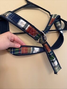 Source Unknown Plaid D-Ring Belt Strap - Navy, 45 inches madras plaid